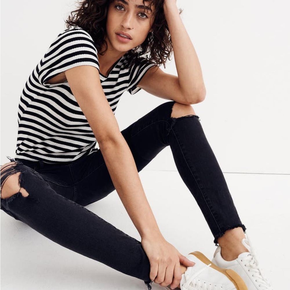Madewell Ripped Black Skinny Jeans